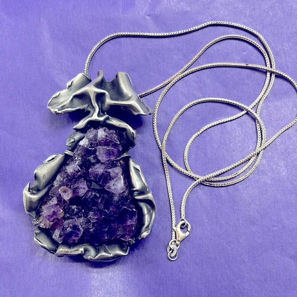 MCM Scandinavian Made Amethyst Pendant - Picture 2 of 4